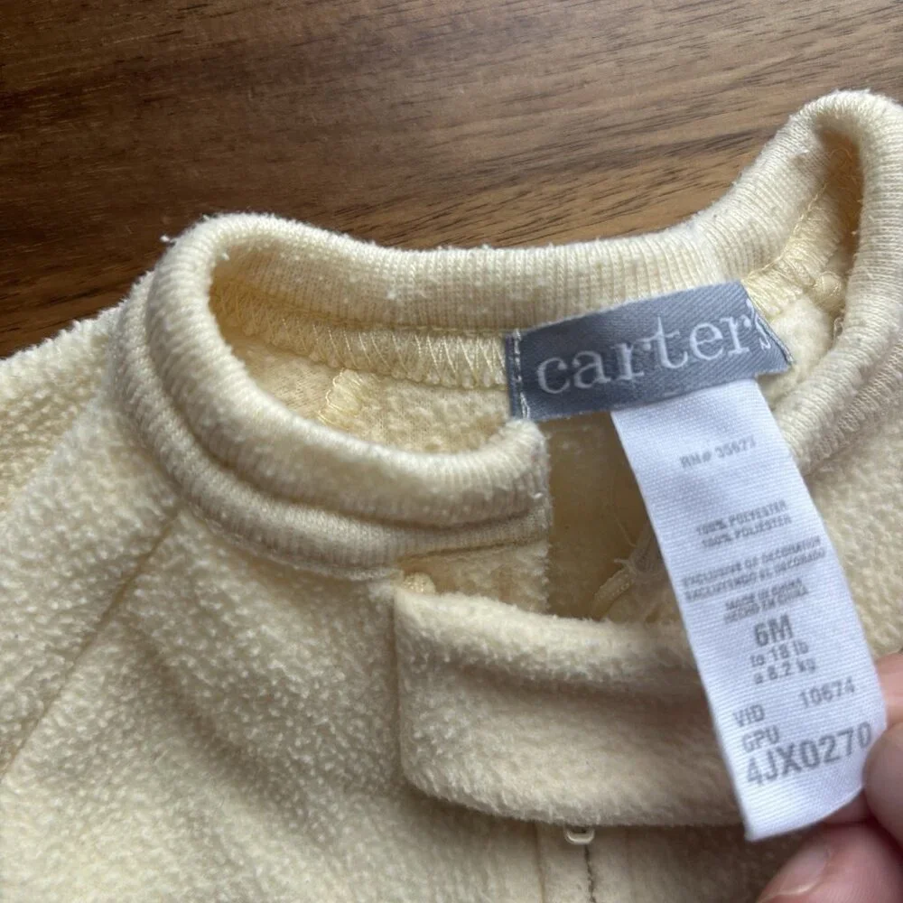 Vintage Carters Duckie Footed Sleeper Paste‎ Yellow Fleece Baby Duck 6 Months